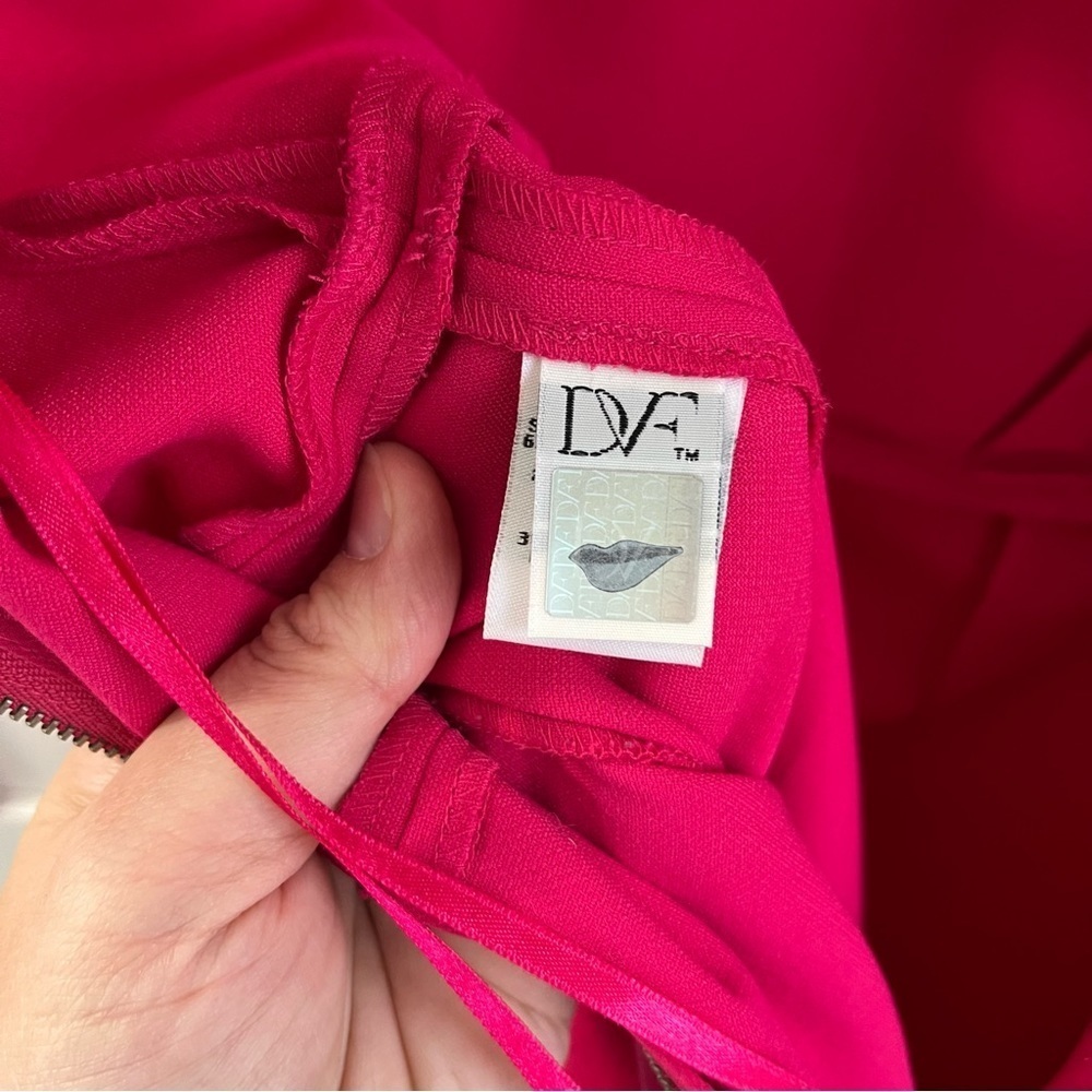 DIANE Von FURSTENBERG | GUC Pink Midi Dress Zip Back Sleeveless sz 2 **defects - Picture 8 of 12